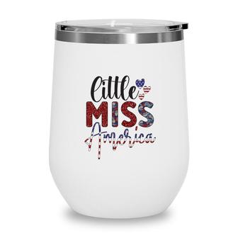 Little Miss 4Th Of July July Independence Day Great 2022 Wine Tumbler - Seseable