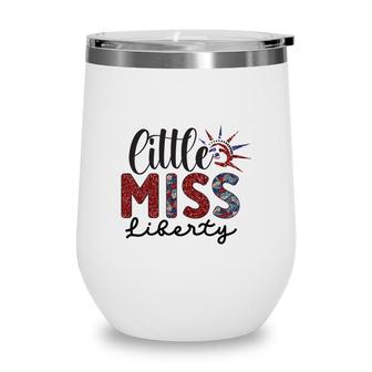 Little Miss Liberty July Independence Day 2022 Wine Tumbler - Seseable