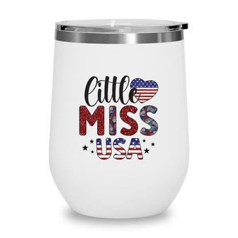Little Miss Liberty July Independence Day Usa 2022 Wine Tumbler - Seseable