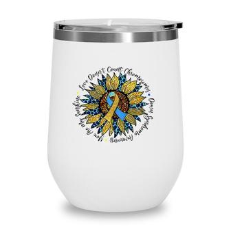 Love Doesnt Count Chromosomes Down Syndrome Sunflower Wine Tumbler | Mazezy DE