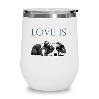 Love Is Aussi Australian Shepherd Wine Tumbler | Mazezy