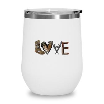 Love My Hero Dad Military Father Gift Wine Tumbler - Seseable