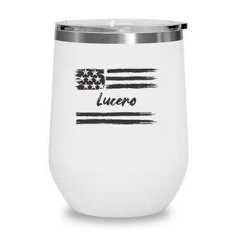 Lucero - Personalized Name Stars And Stripes Usa Flag Wine Tumbler - Seseable
