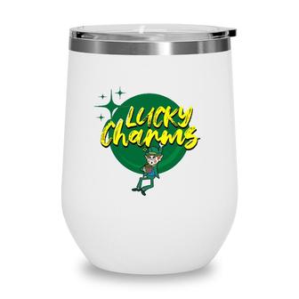 Lucky Charms Leprechaun St Patricks Day Wine Tumbler | Mazezy