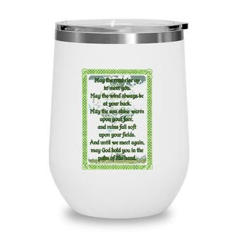 May The Road Irish Blessing Celtic Wine Tumbler | Mazezy