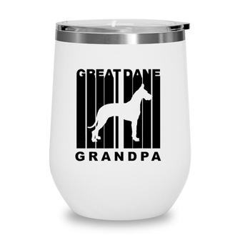 Mens Retro Style Great Dane Grandpa Dog Grandparent Wine Tumbler | Mazezy