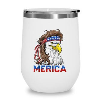 Merica Eagle Mullet 4Th Of July American Flag Usa Wine Tumbler