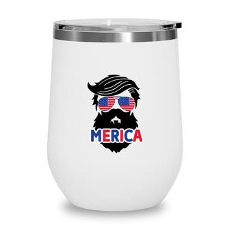 Merica July Independence Day Black Man Great 2022 Wine Tumbler - Seseable