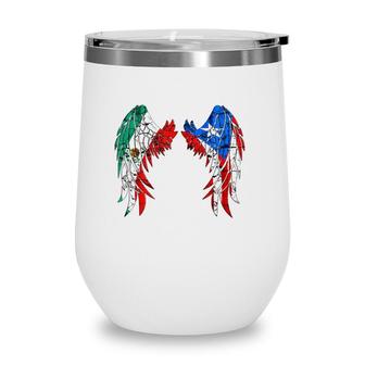 Mexican Puerto Rico Flag Mexico Mexican And Puerto Rican Wine Tumbler | Mazezy