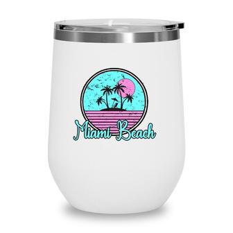Miami Beach South Beach Florida Fl Souvenir Gift Wine Tumbler | Mazezy