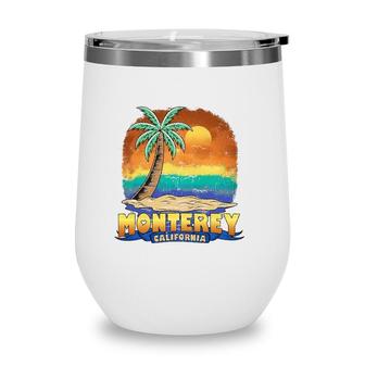 Monterey California Vintage Distressed Souvenir Wine Tumbler | Mazezy