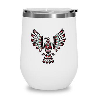 Native American Falcon Astrological Sign Zodiac Sign Indian Wine Tumbler | Mazezy