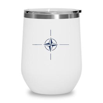 Nato Insignia Allied Forces Wind Rose Wine Tumbler | Mazezy