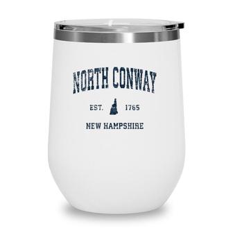 North Conway New Hampshire Nh Vintage Sports Design Navy Pri Wine Tumbler | Mazezy