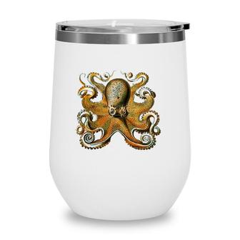 Octopus Illustration Ernst Haeckel Ocean Marine Biology Wine Tumbler | Mazezy