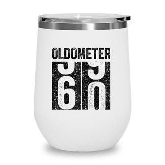 Oldometer 60 60Th Birthday Gif Raglan Baseball Tee Wine Tumbler | Mazezy