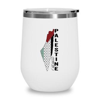 Palestinian Map Keffiyeh Thobe Patterns Palestine In Arabic Raglan Baseball Tee Wine Tumbler | Mazezy