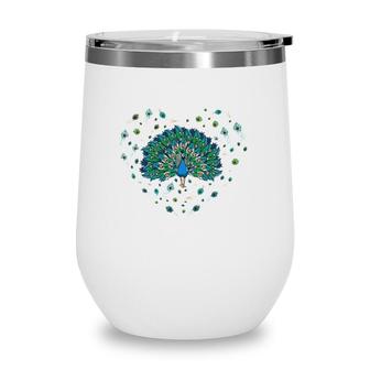 Peacock Decorative Colorful Peacock Love Heart Men Women Kid Wine Tumbler | Mazezy