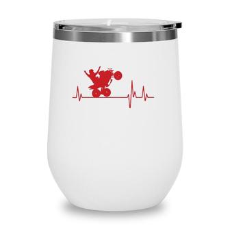 Quad Heartbeat Four Wheeling Atv 4 Wheeler Wine Tumbler | Mazezy
