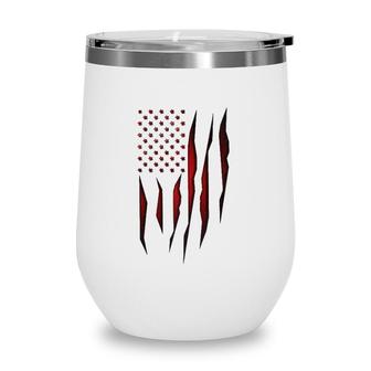 Red Carbon Fiber Onyx American Flag Wine Tumbler | Mazezy