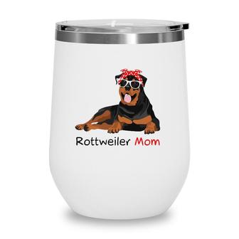 Rottweiler Mom Bandana Womens Rottweiler Dog Wine Tumbler | Mazezy