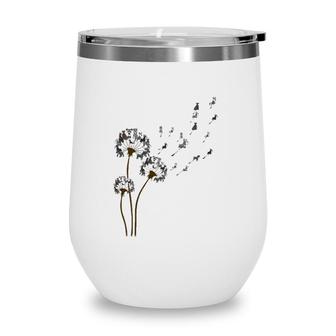 Schnauzer Flower Fly Dandelion Schnauzer Funny Dog Lover Wine Tumbler | Mazezy