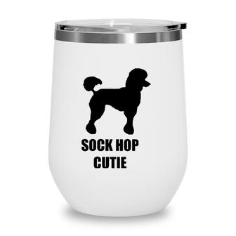 Sock Hop Cutie 50S Costume Black Poodle Wine Tumbler | Mazezy
