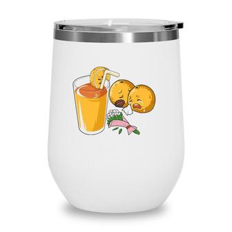 Summer Crying Orange Juice Funny Wine Tumbler | Mazezy