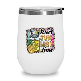 Sweet Summer Time For You Retro Summer Beach Wine Tumbler - Seseable