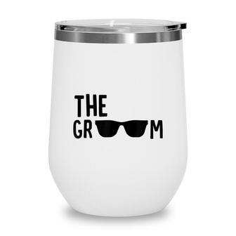 The Groom Sunglasses Bachelor Party Husband Wedding Marriage Wine Tumbler - Seseable
