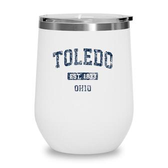 Toledo Ohio Oh Vintage Athletic Sports Design Wine Tumbler | Mazezy