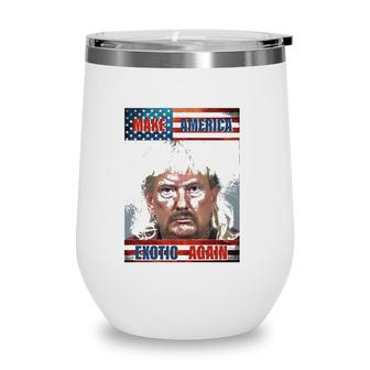 Trump Make America Exotic Again Usa Flag Wine Tumbler | Mazezy
