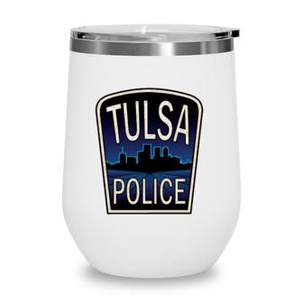 Tulsa Police Department Skyline Gift Wine Tumbler | Mazezy