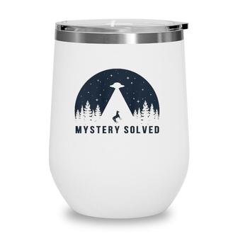 Unicorn Ufo Mystery Solved Funny Animal Tee Wine Tumbler | Mazezy