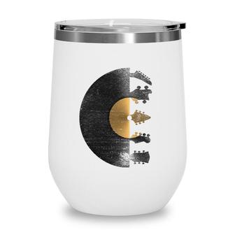 Vinyl Record Guitar Player Mens & Womens Sizes Wine Tumbler | Mazezy