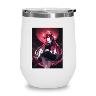 Waifu Anime Girl Aesthetic Japanese Demon Girl Moon Wine Tumbler | Mazezy