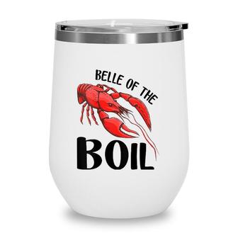 Womens Belle Of The Boil Funny Crawfish Crayfish Eating Cajun V-Neck Wine Tumbler | Mazezy