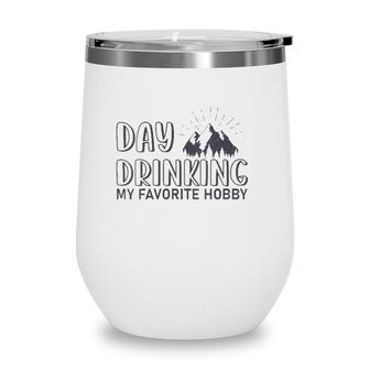 Womens Day Drinking My Favorite Hobby Apparel For Life V-Neck Wine Tumbler | Mazezy DE