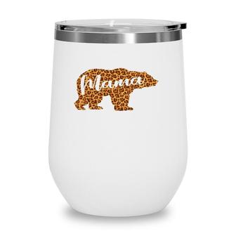 Womens Mama Bear Mom Life - Leopard Print Top Top Outfit Gift Wine Tumbler | Mazezy