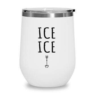Womens Pregnancy Baby Expecting Ice Cute Pregnancy Announcement V-Neck Wine Tumbler | Mazezy