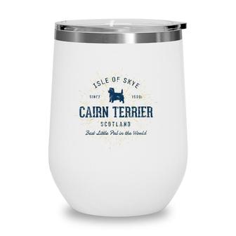 Womens Retro Vintage Cairn Terrier V-Neck Wine Tumbler | Mazezy AU