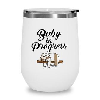 Womens Sloth Pregnancy Outfit For Pregnant Soon Moms Baby Belly Raglan Baseball Tee Wine Tumbler
