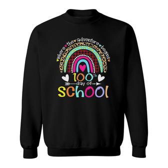 100Th Day Of School Teacher Student 100 Days Smarter Rainbow Sweatshirt - Seseable
