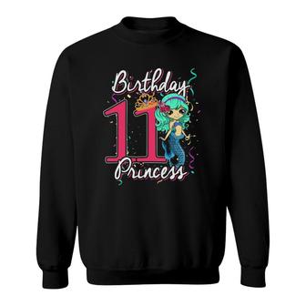 11 Years Old Girl Gifts Mermaid 11 Birthday Sweatshirt - Seseable