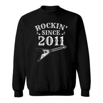 11Th Birthday 11 Years Old Rockin Since 2011 Classic Sweatshirt - Seseable