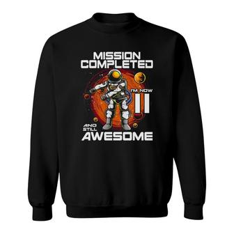 11Th Birthday Astronaut 11 Years Old Outer Space Birthday Sweatshirt - Seseable