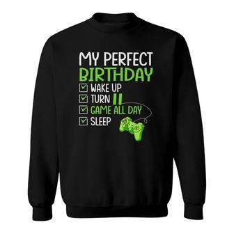 11Th Perfect Birthday Boys Gaming 11 Years Old Gifts Gamer Sweatshirt - Seseable