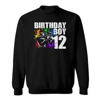 12 Years Old Paintball Birthday Party Boys 12Th Gift For Boy Sweatshirt - Seseable