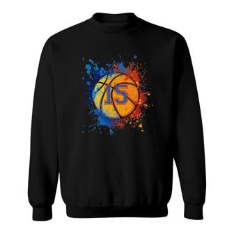 15 Years Old 15Th Birthday Basketball Gift For Boys Party Sweatshirt - Seseable