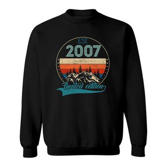 15 Years Old Birthday Gifts Est 2007 Vintage Limited Edition Sweatshirt - Seseable